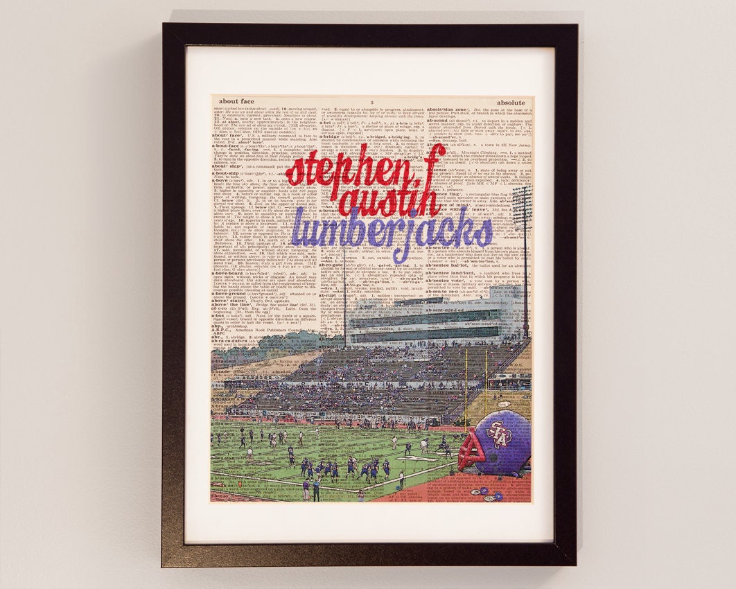 Stephen F Austin Dictionary Print Homer Bryce Stadium Etsy