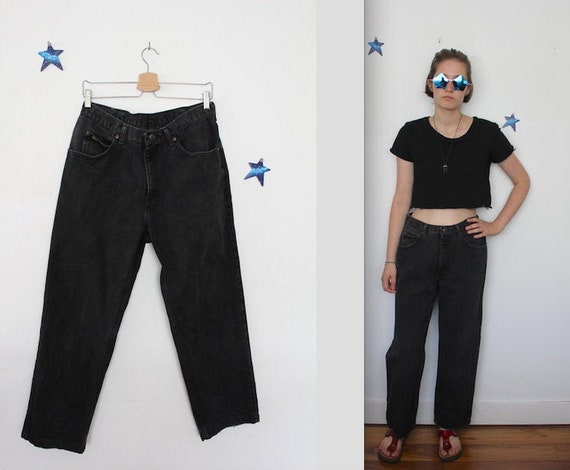 1990s Lee jeans black high rise mom boyfriend