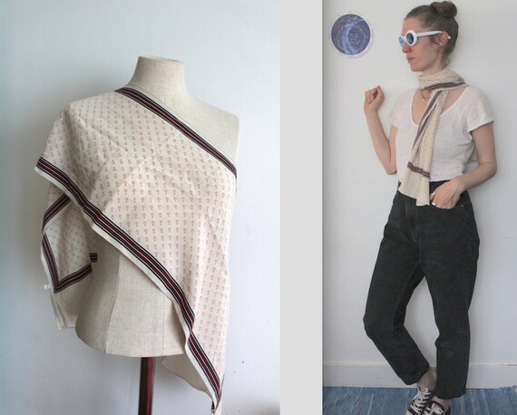 1950s pure silk scarf nautical anchor print