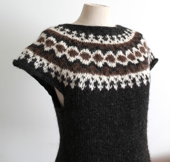 Icelandic Wool Lopapeysa Hand Knitted Sweater Vest