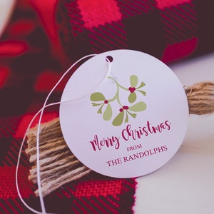 Personalized Christmas Gift Sticker | Christmas Labels | Mistletoe Personalized Holiday Gift Tags, Holiday Labels | Christmas Stickers