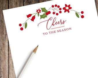 Cheers to the Season Christmas Note Pad | Personalized Monogrammed Note Pad | Personalized Christmas Note Pad | Personal Stationery