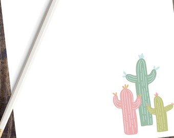 Personalized Cactus Notepad | Personalized Stationery Note Pad