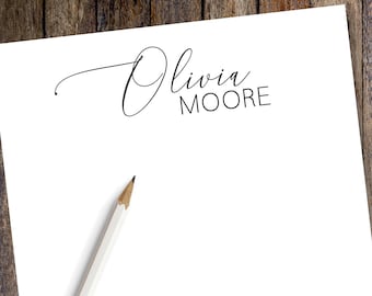 Personalized Elegant Script Notepad | Personalized Stationery Note Pad | 28 Font Color Choices