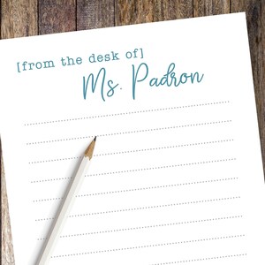 Personalized From the Desk of Notepad | Personalized Stationery Note ...