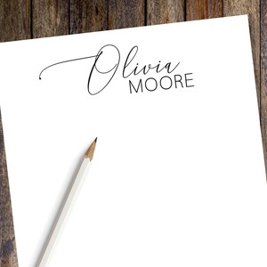 Personalized Elegant Script Notepad | Personalized Stationery Note Pad | 28 Font Color Choices