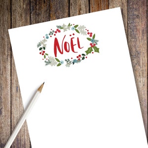 NOEL Garland Christmas Note Pad | Personalized Monogrammed Note Pad | Custom Christmas Note Pad | Personal Stationery
