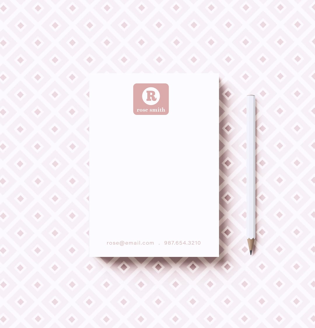 Square Monogram Personalized Notepad | Personalized Stationery Note Pad ...