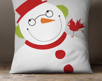 Snowman Pillow | Holiday Throw Pillow available in | Christmas Throw Pillow