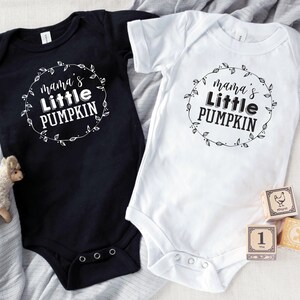 Mama&#39;s Little Pumpkin Baby Bodysuit | Mama&#39;s Pumpkin Baby Body Suit | Available in 3 Colors