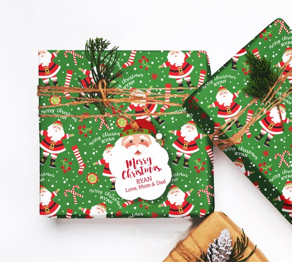 Photo Wrapping Paper, I Love Santa Wrapping Paper, Wrapping Paper Sheets,  Christmas Photo Wrapping Paper, Custom Wrapping Paper 