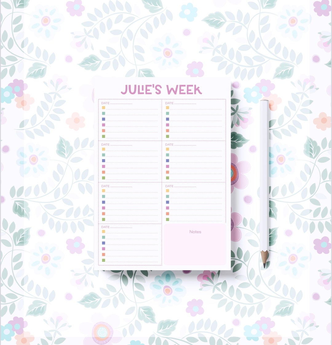 Weeklyto Do List Personalized Notepad | Personalized Stationery Note ...