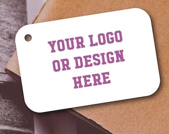Custom Logo Rounded Rectangle Sticker or Tag | Personalized Business Labels | Branded Packaging Sticker