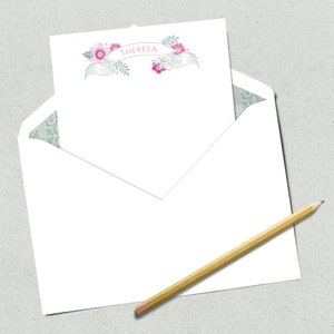 Mulberry Bay persoonlijk e-mailpapier Set | Enveloppen met de coördinatie van de Liners | Aangepast briefpapier