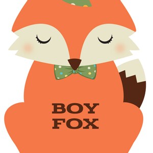 Little Fox Birthday Invitation Custom Birthday Fox Personalized Die Cut Party Invite Custom Fox Kid's Invite Woodland Theme Invite image 4