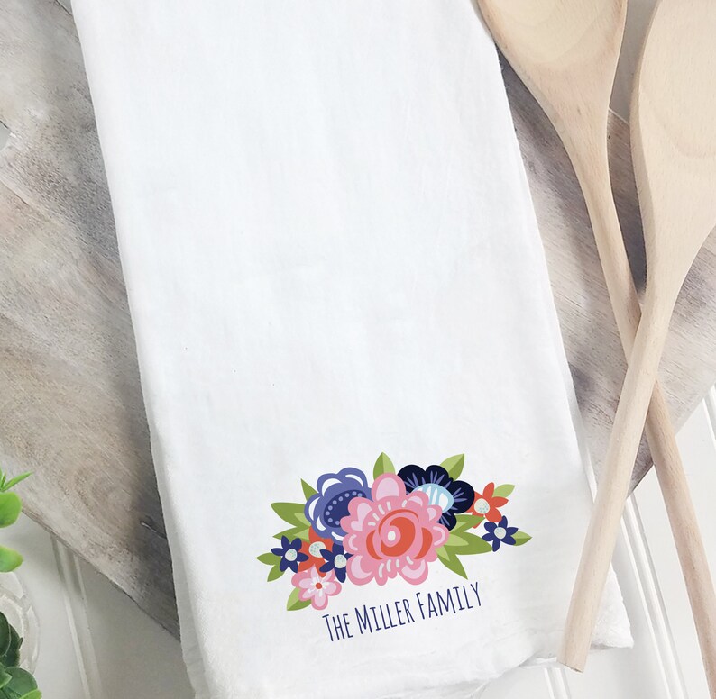 Personalized Primrose Lane Tea Towel Custom Tea Towel Flour Sack Tea Towel for Your Home
