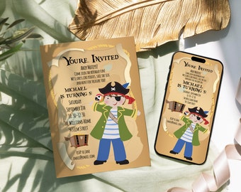 Pirate Party Birthday DIGITAL Invitation | Birthday Invite | Digital Invitation