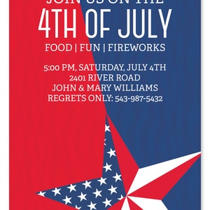 Fourth of July Custom Invitations image 3