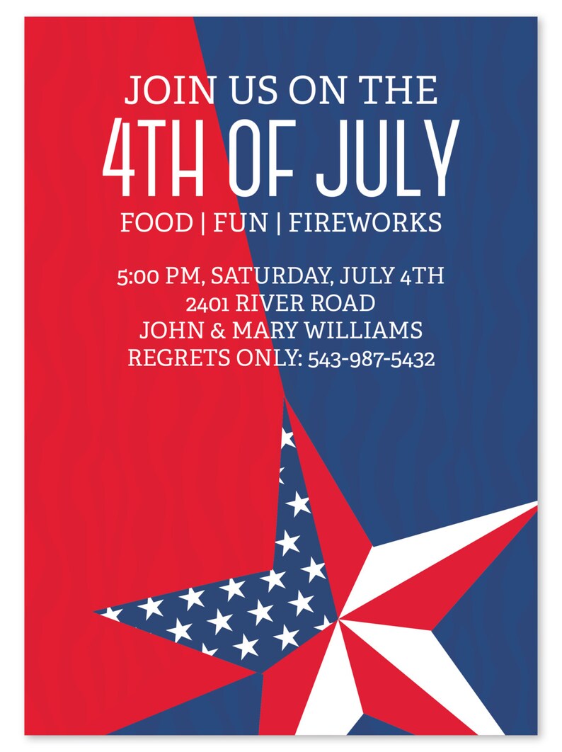 Fourth of July Custom Invitations image 3