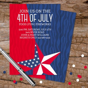 Fourth of July Custom Invitations image 1