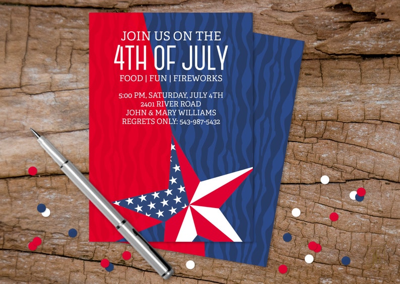 Fourth of July Custom Invitations image 1