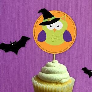 Halloween Owl Cupcake Toppers | Custom Party Cupcake Toppers | Party Decor | Halloween Theme Cupcake Toppers