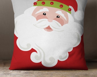 Jolly Santa Throw Pillow | Christmas Throw Pillow | 2 sizes