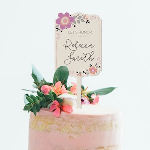 Morning Blooms Personalized Cake Topper | Sublimated Acrylic Design