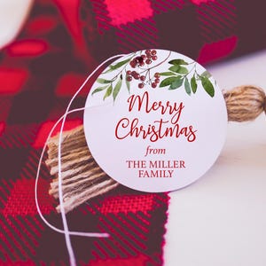 Personalized Christmas Gift Sticker | Christmas Stickers or Tags | Christmas Merry Berries Personalized Holiday Gift Tags