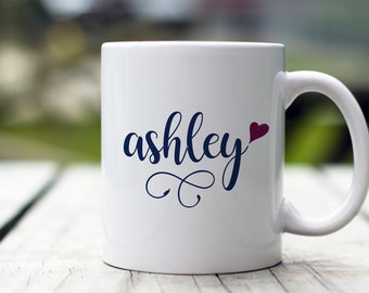 Name with Heart Mug | Custom Coffee Mug | Gift Idea | Coffee Lover Gift