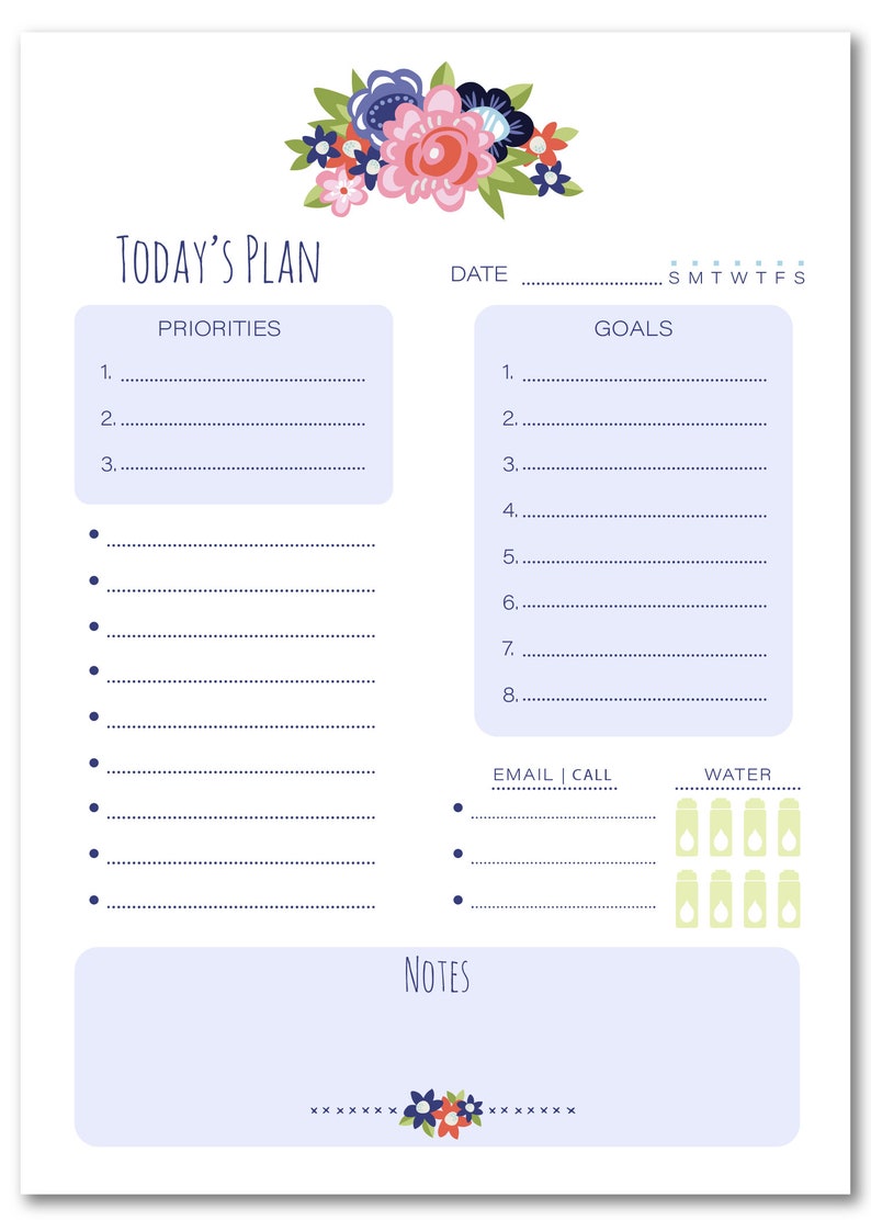 Primrose Lane Custom Planner Note Pad Daily, Weekly and Weekly Menu Planning Personalized Note Pads Available in 3 sizes image 5