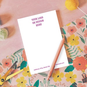Custom Logo Notepad: Personalized Business Stationery, 28 Font Colors ...