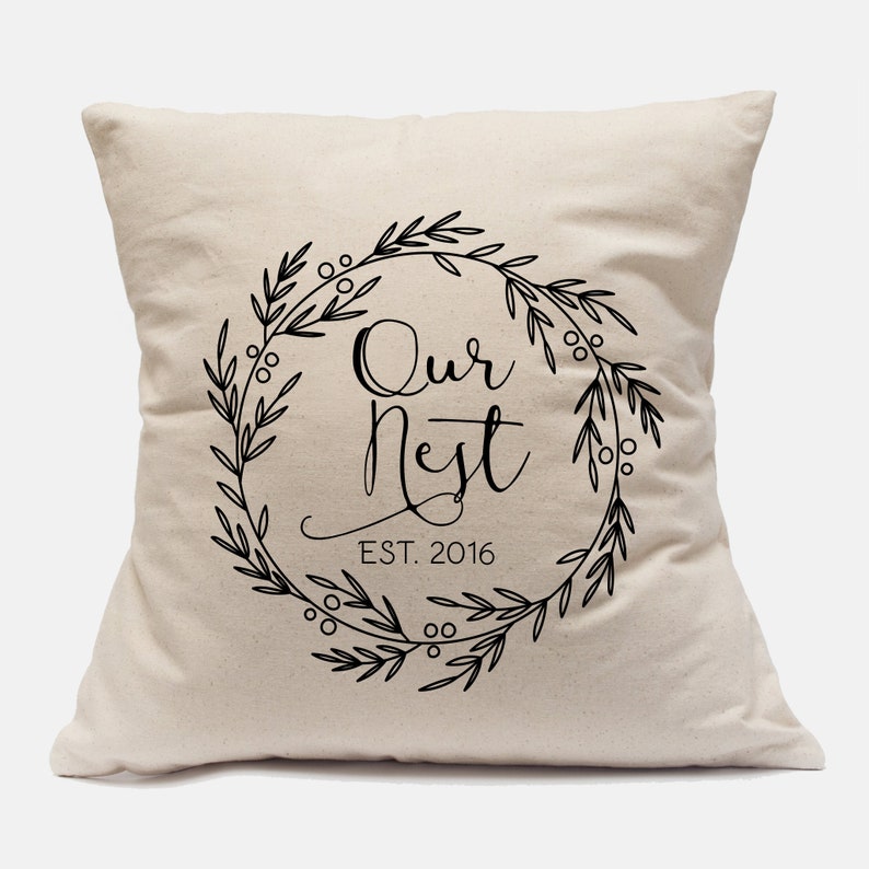 Personalized Our Nest Pillow Available in 10 Colors Custom Etsy