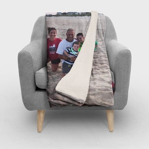 Personalized Photo Blanket Your Photo or Collage Minky, Sherpa Fleece, Faux Fur Lined, or Sweatshirt image 1