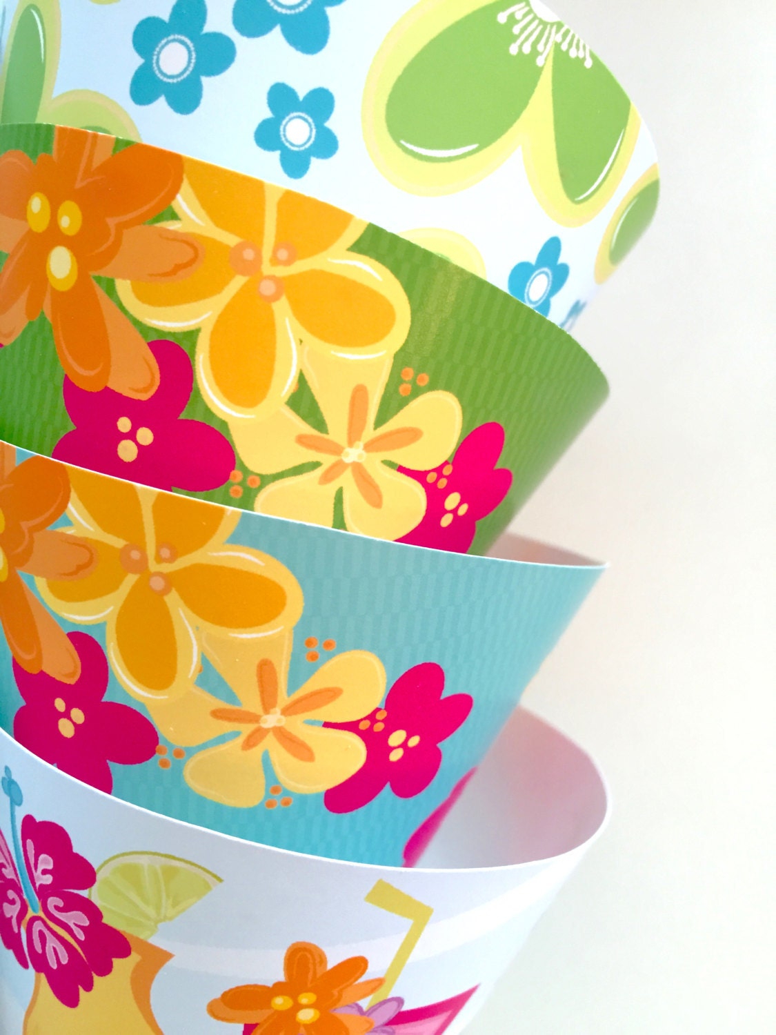 Luau Party Cupcake Wrappers Sold in Sets Luau Party Cupcake Wrappers