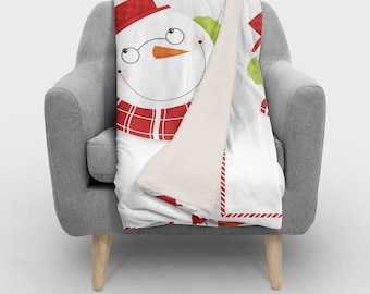 Snowman Personalized Christmas Blanket