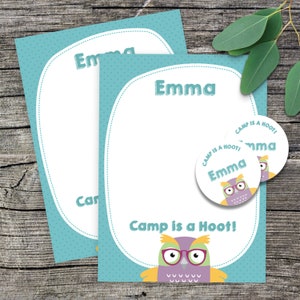 Camp ist ein Schrei! Personalisierte Briefpapierset | Kinder Custom Camp Briefpapier mit passenden Aufkleber