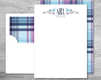 Pop Flower Personal Stationery Set | Envelopes with Coordinating Liners | Custom Stationery