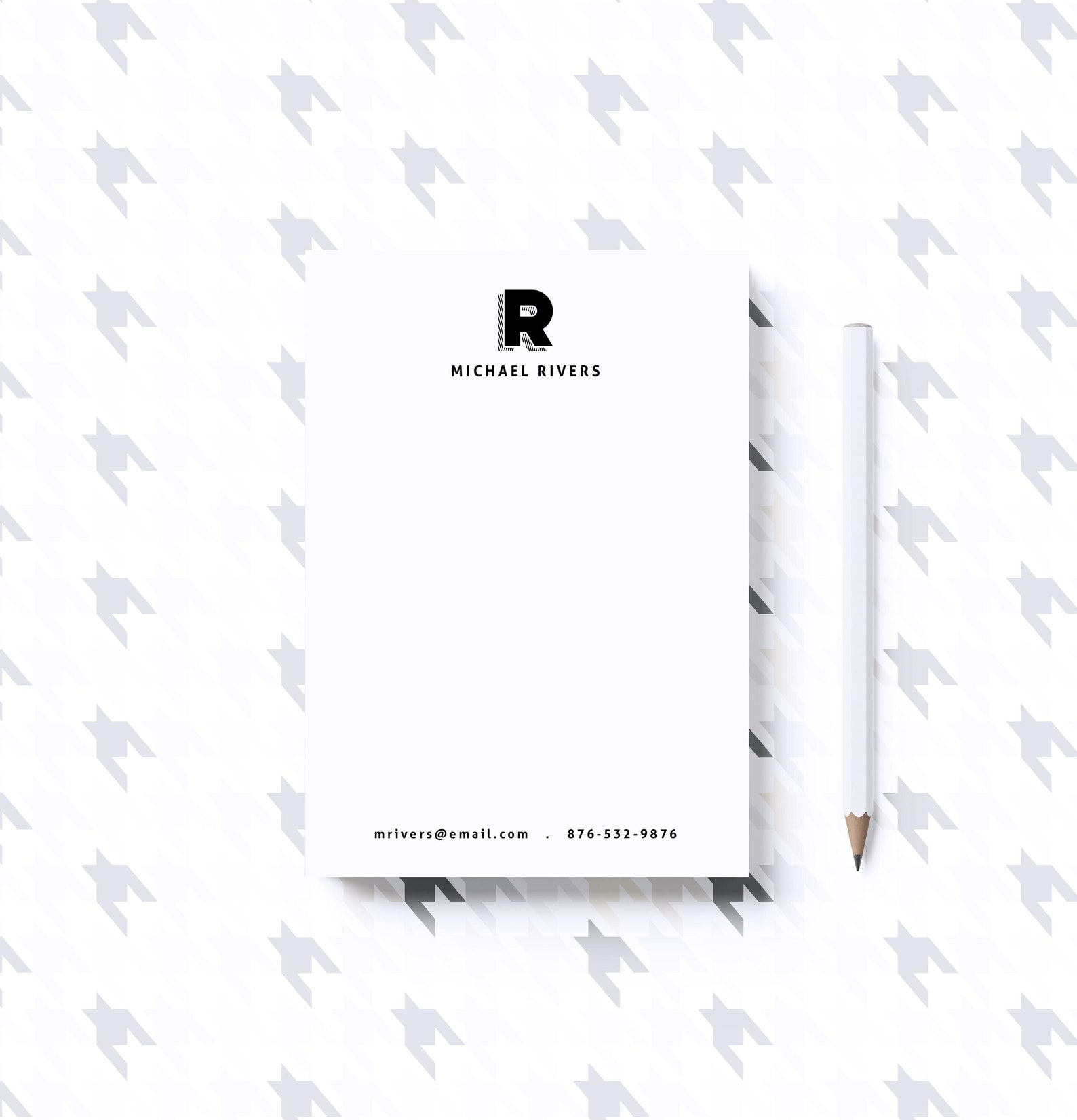 Monogram Shadow Personalized Notepad | Personalized Stationery Note Pad ...