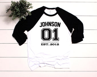 Personalized Family Team Raglan Baseball T-Shirt