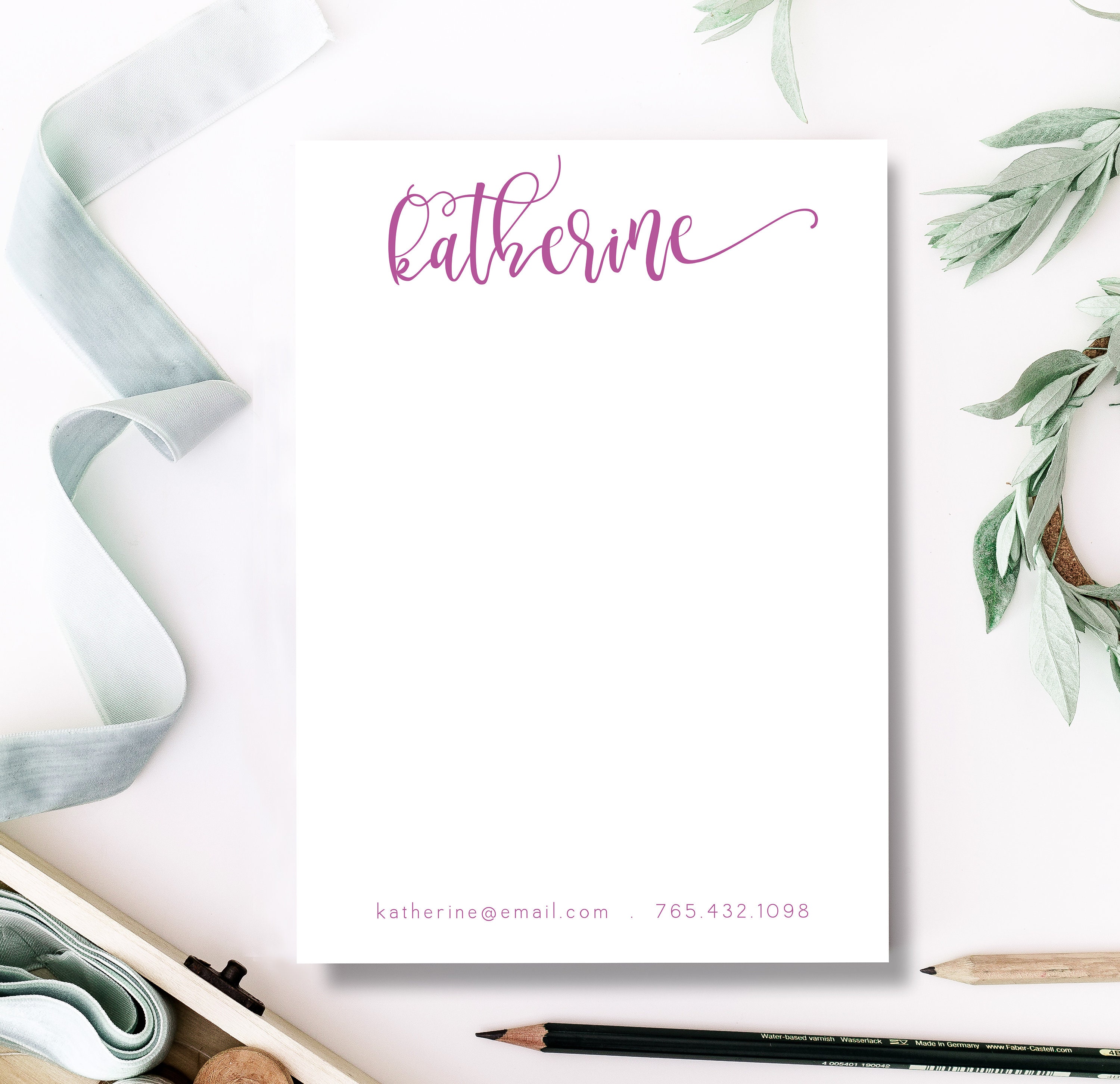 Script Name Personalized Notepad | Personalized Stationery Note Pad ...