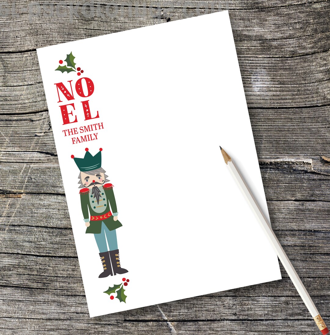 NOEL Nutcracker Christmas Note Pad Personalized Note Pad Custom