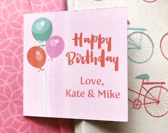 Birthday Balloons Gift Tag Sticker