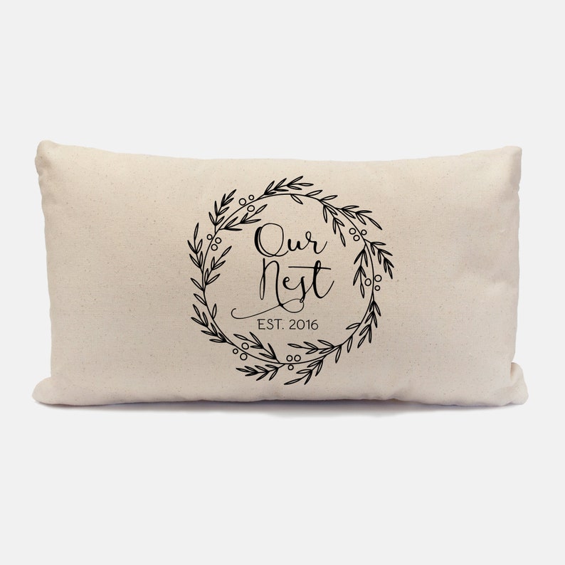 Personalized Our Nest Pillow Available in 10 Colors Custom Etsy