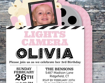 Movie Night Kid's Birthday Invitation