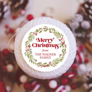Personalized Christmas Tags or Stickers | Christmas Evergreen Holiday Gift Tags or Stickers