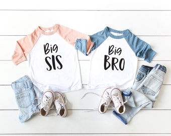 Big Sis/Bro Raglan Shirt: Youth & Toddler Graphic Tee