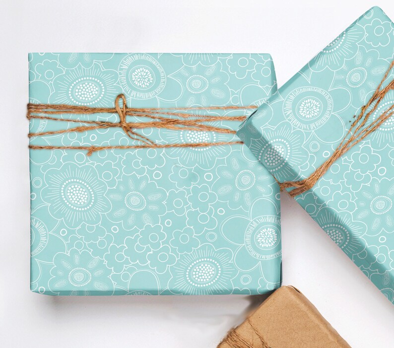 Teal Mulberry 20 x 29 Gift Wrap image 1