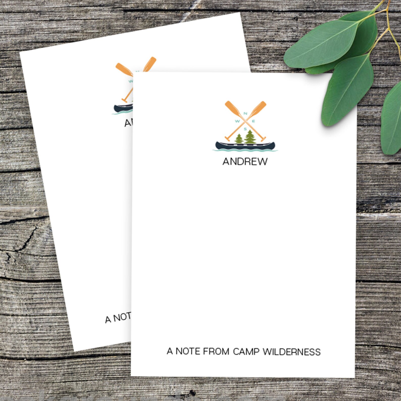Kid's Camp Personalized Stationery Set Canoe Custom Camp Etsy