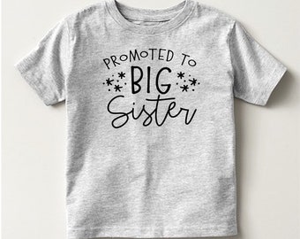 Promoted to Big Sister or Brother Stars Youth or Toddler TShirt | Available in 6 Colors